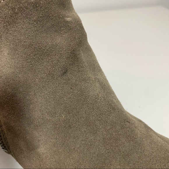 Lucky Brand Bartolino Leather Suede Stacked Heel Ankle Bootie - Picture 9 of 12